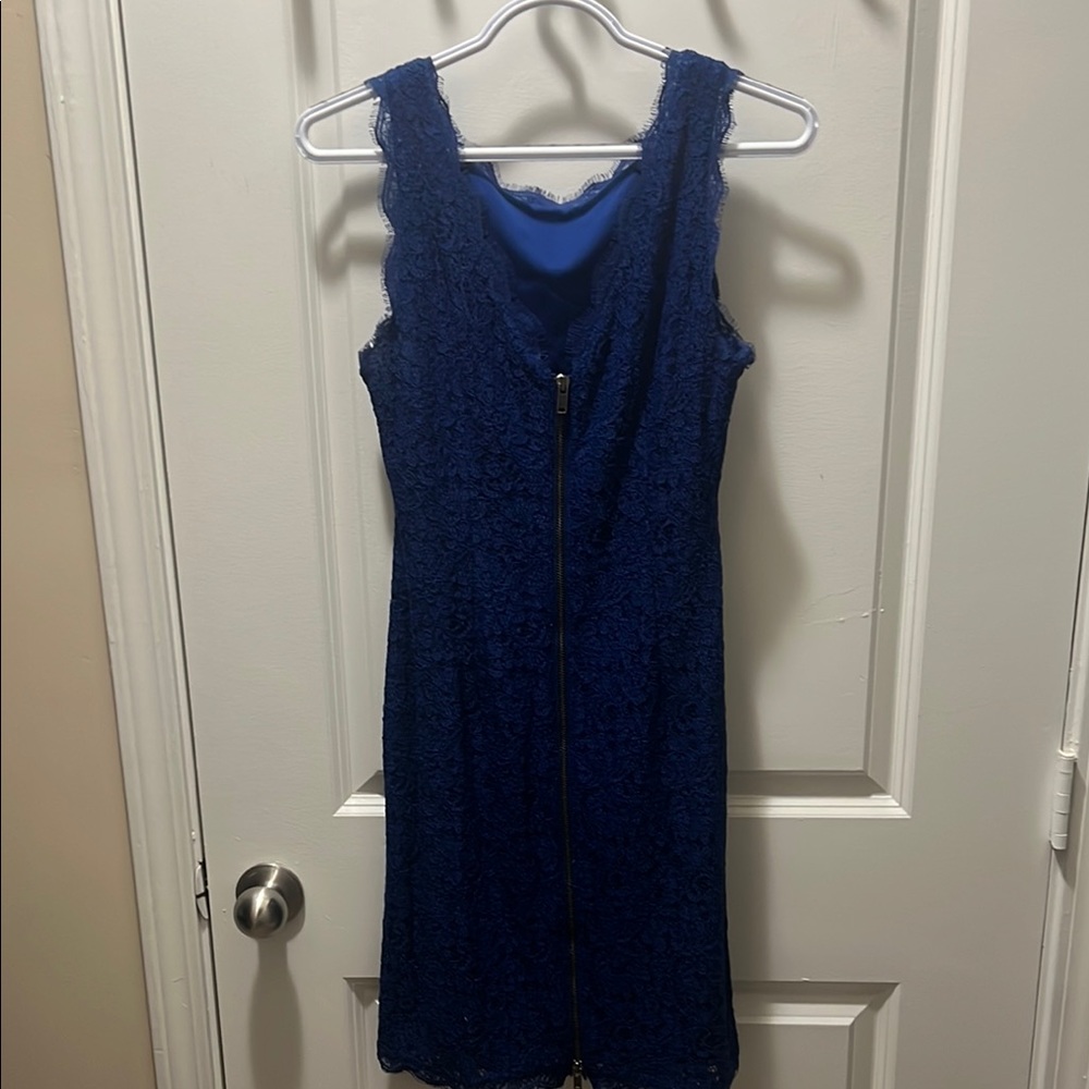 Elegant Blue Lace Dress